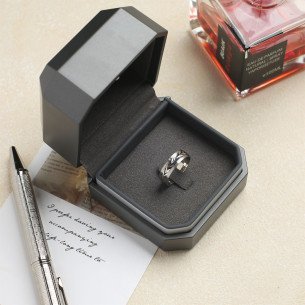 Silver Ring for Men with Modern Angular Design