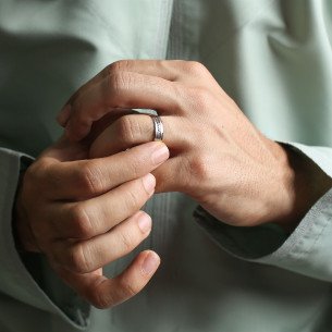 Silver Ring for Men with Subtle Line Design