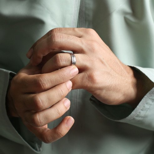 Silver Ring for Men with Subtle Line Design